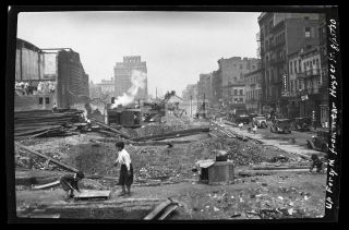 1930 Forsythe & Hester St Construction Manhattan Nyc Old Photo Negative 325b