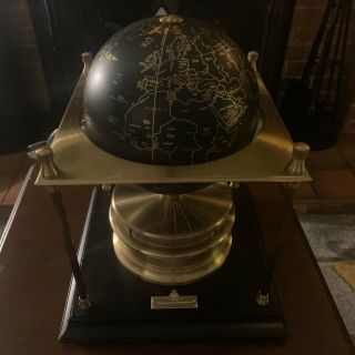 Imhof Swiss Royal Geographic Society World Globe Clock - Franklin -