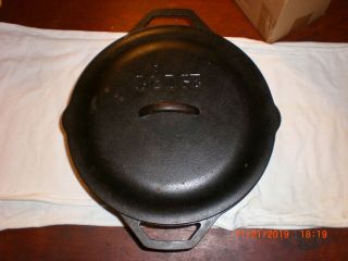 Lodge 7 Qt Dutch Oven Cast Iron Slow Cooker Stove Top Oven Grill Camp Fire 10dol