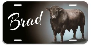 Bull Auto License Plate Personalize Gifts Men Ladies Farm Animals