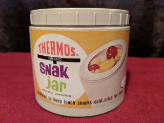 Groovy 1965 Thermos Snack Jar Paper Label Display Theater Stage Prop
