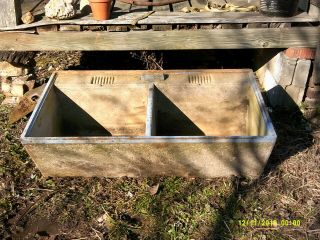 Vintage Concrete Double Bowl Utility Sink Basement/farmhouse
