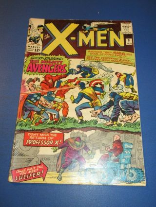 Uncanny X - Men 9 Silver Age 1st Avengers Crossover Key Vg Wow