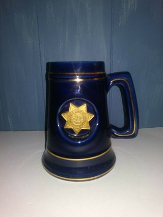 California Highway Patrol Chp Coffee Mug Tea Cup Gold Trim Eureka Seal Chips
