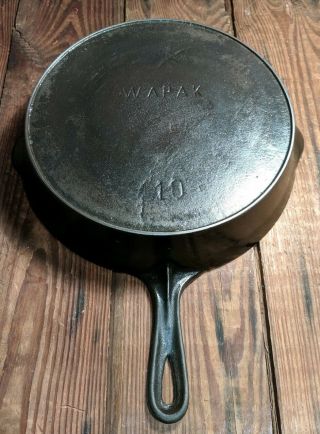 10 Wapak Cast Iron Skillet 11 1/2 " With Heat Ring