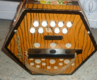 Scholer Concertina Accordion 20 Button Vintage Squeeze Box IN ORDER 3