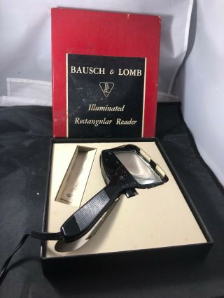 Vintage Bausch & Lomb Illuminated Rectangular Reader Magnifying Glass 81 - 33 - 85