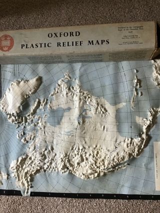 Plastic Relief Map.  North America.  Oxford 1956.