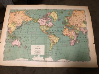 L@@k Vintage 1940 World Atlas Map Of The World Wwii World War Map