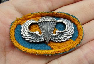 Us Army Vietnam Special Forces Airborne Paratrooper Sterling Jump Wings Oval