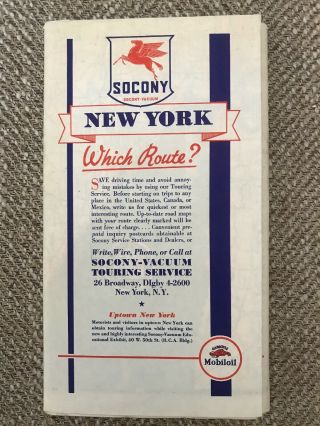 Vintage York Socony 1936 road map 