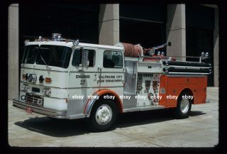 Baltimore Md E27 1974 Ward La France Pumper Fire Apparatus Slide