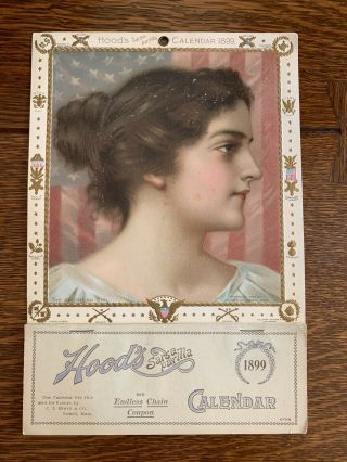 1899 Hood’s Sarsaparilla Calendar Very Fine