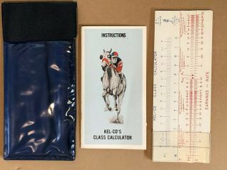Vintage Kel - Co Class Calculator Thoroughbred Horse Race Handicapping Slide Rule