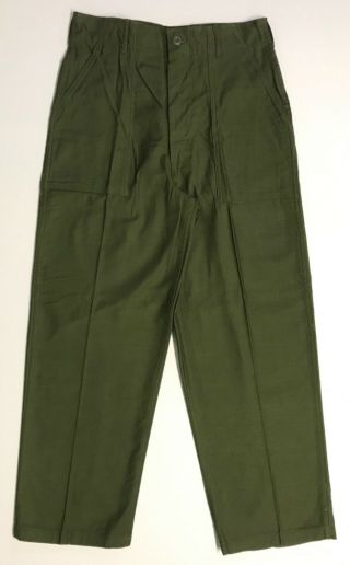 Un - Issued Vietnam Era 1971 Dated Cotton Sateen Og - 107 Trousers,  32x29