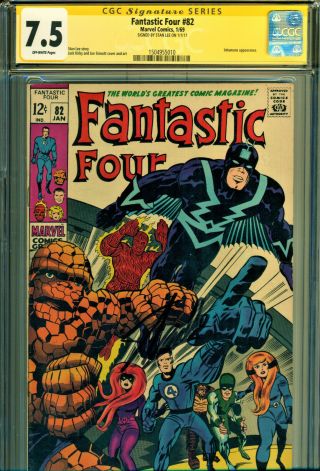 Fantastic Four 82 Ss Cgc 7.  5 Signed By Stan Lee - Kirby Art The Inhumans
