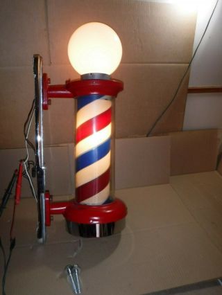 Vintage Barber Pole Light Salon Or Man Cave