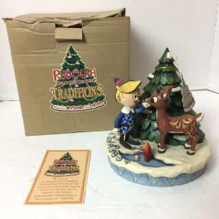Traditions Jim Shore Christmas Holiday Decor Rudolph Reindeer & Hermey Figure