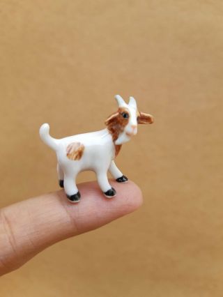 Animal Ceramic Figurine Goat Handmade Statue Collectible Gift Fairy Garden Decor