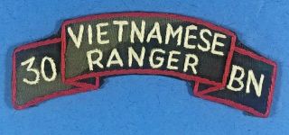 Vietnam War,  Arvn 30th Ranger Bn.  Scroll,  Hand Emb. ,  Viet Made,