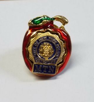 York City Red Apple - Police Detective Midtown North (mtn) Lapel Pin