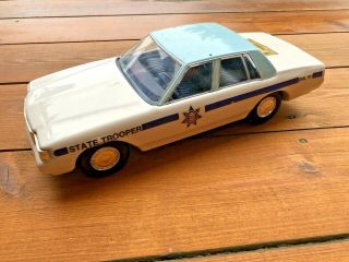 Jim Beam State Trooper Decanter 1991 Chevrolet Caprice Blue Slick Top Police Car 2