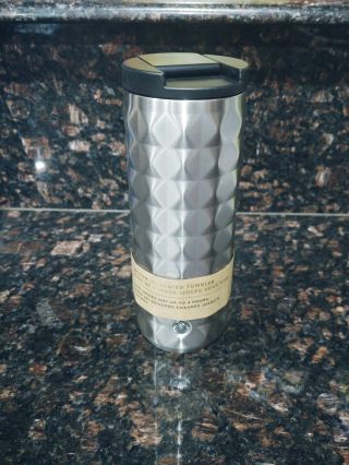 Starbucks 2019 Silver Studded Stainless Steel Tumbler 16 Oz.  Vacuum Insulated