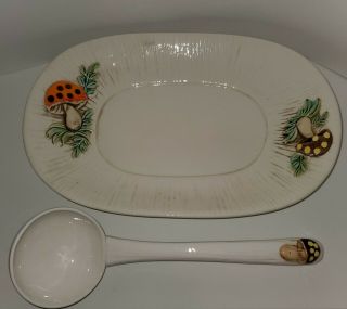 Vintage Merry Mushroom Soup Tureen with Ladle and Platter - HTF - Kitchy 2