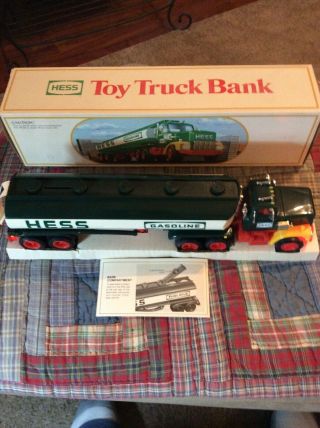 1984 Hess Toy Truck Oil Tanker Bank Lights Work,
