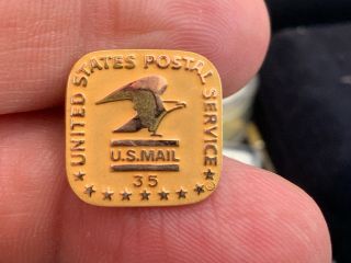 United States Postal Service 1/10 10k Gold 35 Years Of Service Award Pin.