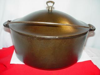 Wagner Ware Whistle Top Cast Iron Dutch Oven Roaster No.  9 - Turtle Top Lid