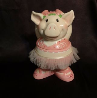 Cookie Jar Pig In A Tutu,  Dancing Pig,  Ballerina Shoes