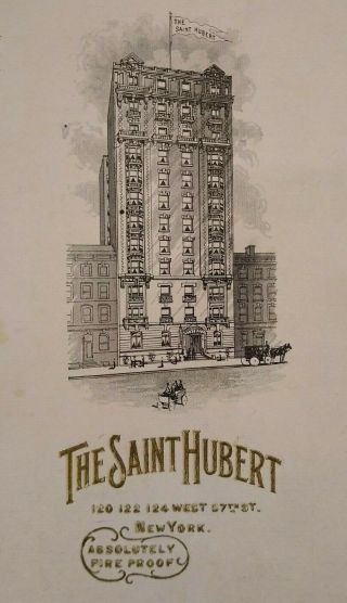 1905 Saint Hubert Hotel Nyc Guest Advertising Brochure 120 W 57th Le Meridien