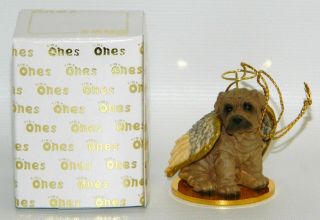 Shar Pei Dog Figurine Ornament Angel 2 " Miniature Statue Tiny Ones 1996 Brown
