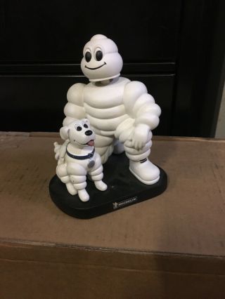 Michelin Man & Dog 7 " Bobblehead Doll Promotional Item Michelin Tire Man