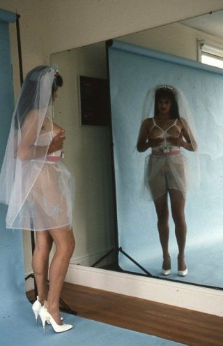 Nude Bride 35mm Transparency Slide Perky Model,  Vintage Pinup Art