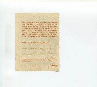 WW2 United Kingdom Ration ticket 1950 2