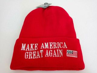 Maga Make America Great Again Donald Trump Winter Hat Red Beanie