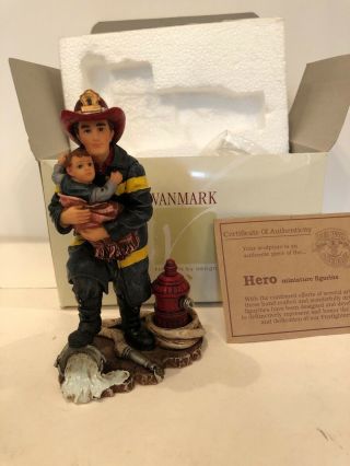 Red Hats Of Courage Fireman Rescue Child Figurine Hero 1999 Vanmark Firefighter