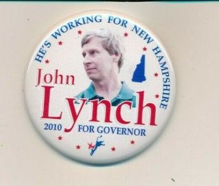 2010 John Lynch For Governor 2 1/4 " Cello Hampshire Nh Campaign Button