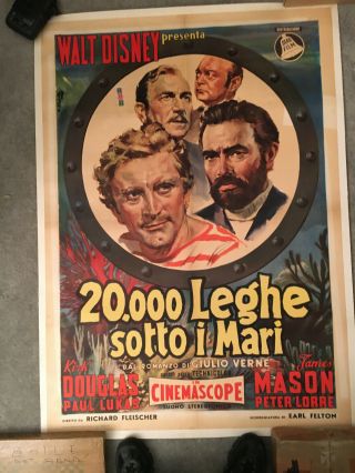 Disney 20,  000 Leagues Under The Sea,  Italian Movie Poster,  Nautilus