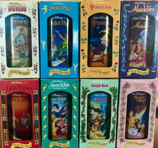 Burger King 1994 Walt Disney Classic Collector Series Cups Complete Set Of 8