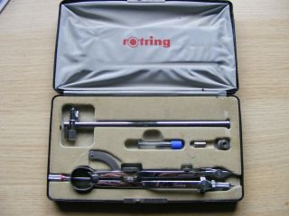 Vintage Drawing Instruments - Rotring Master Bow Compass Set - Cased