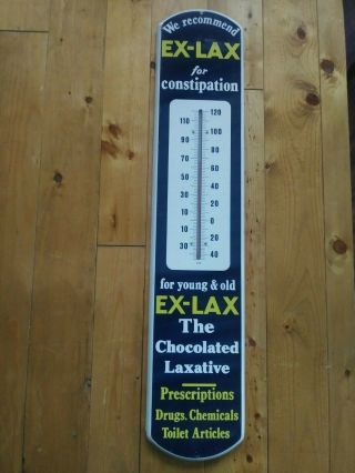 Large Vintage Ex - Lax Thermometer