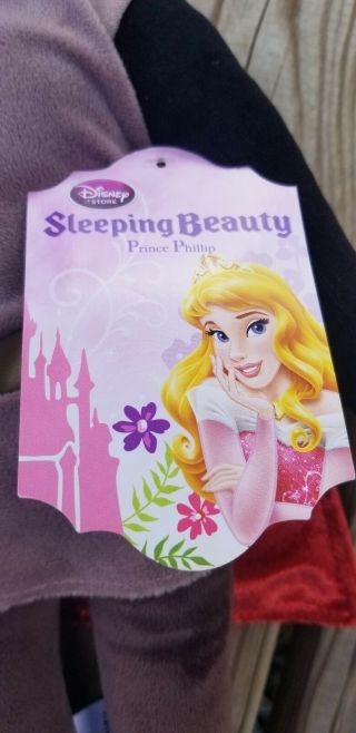 RARE Disney Store Sleeping Beauty Prince Phillip Plush Stuffed Doll 21 