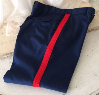 Usmc Dress Blues Pants Trousers Blood Stripes 38 S (waist 36” Inseam 27”)