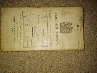 Early Ordnance Survey Map Linen.  Sheet 123 Winchester District 1910?