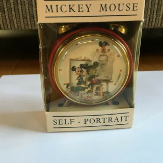 Disney Mickey Mouse Self Portrait Alarm Clock Made In Germany