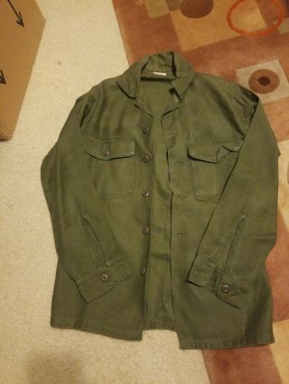 Vintage Us Army Og 107 Combat Utility Shirt Vietnam 14 - 1/2 X 31