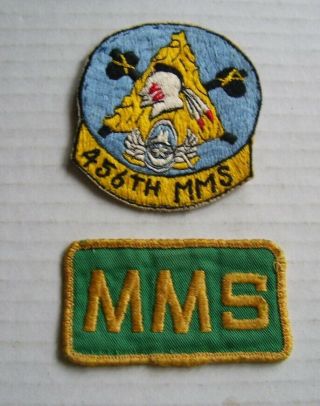 Vietnam Era U.  S.  Air Force Patch 456th Mms,  Bonus Mms Patch